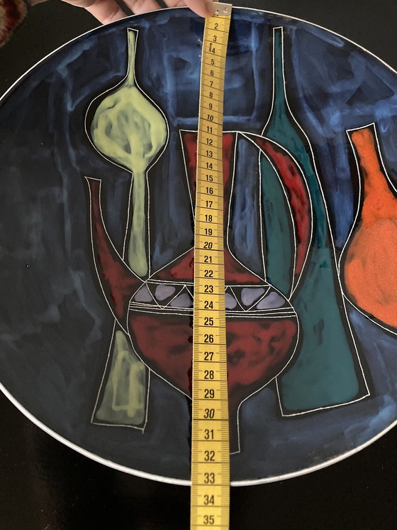 Image 1 of Vintage 1960'S Wandteller mit abstraktem Stillleben