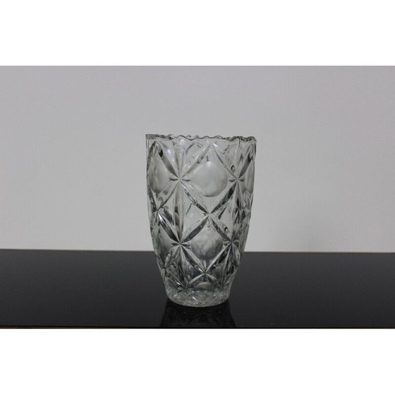 Image 1 of Vintage Vase aus reinem Glas aus Böhmen, Tschechoslowakei 1970