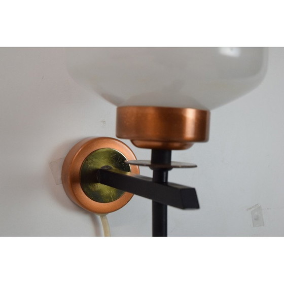 Image 1 of Mid Century Wandleuchte aus Glas und Metall, Tschechoslowakei 1960er Jahre