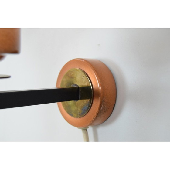 Image 1 of Mid Century Wandleuchte aus Glas und Metall, Tschechoslowakei 1960er Jahre