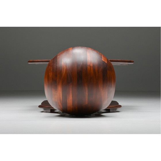 Image 1 of Zweistöckiger Couchtisch aus dunklem Holz von Studio Craft, Amerique 1970