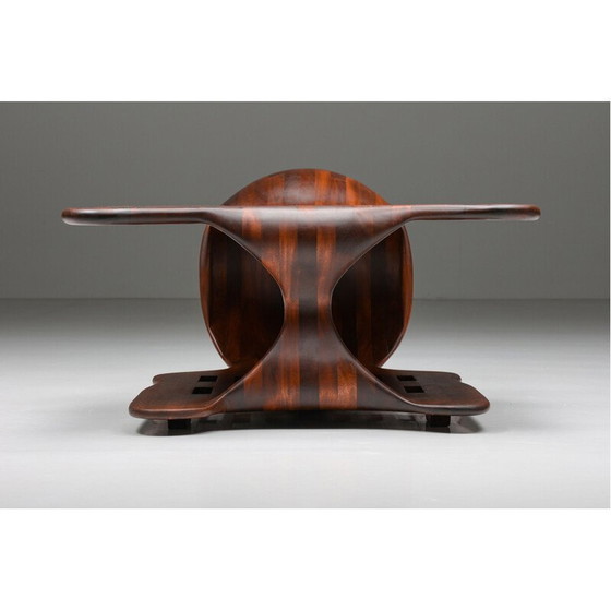 Image 1 of Zweistöckiger Couchtisch aus dunklem Holz von Studio Craft, Amerique 1970