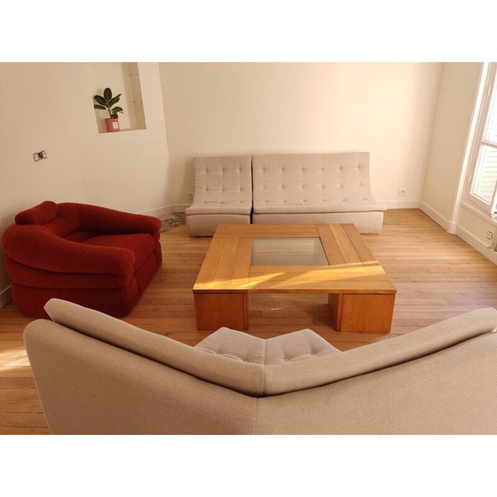 Image 1 of Vintage Couchtisch mit 4 kubischen Sitzen von Tecno, 1970