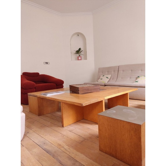 Image 1 of Vintage Couchtisch mit 4 kubischen Sitzen von Tecno, 1970