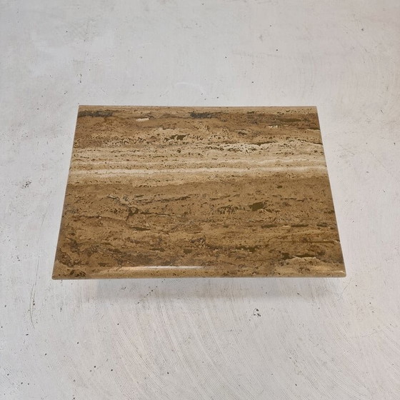 Image 1 of Italienischer Vintage-Couchtisch aus Travertin, 1980er Jahre