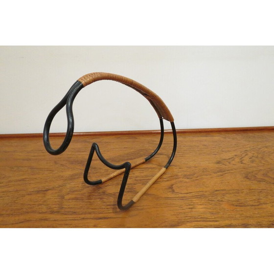 Image 1 of Vintage-Flaschenhalter aus Metall und Rattan von Laurids Lonborg, 1960