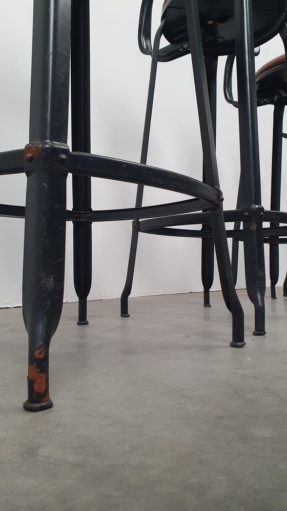 Image 1 of 6X Chaise Nicolle Französisch industrielle Metall-Design Barhocker