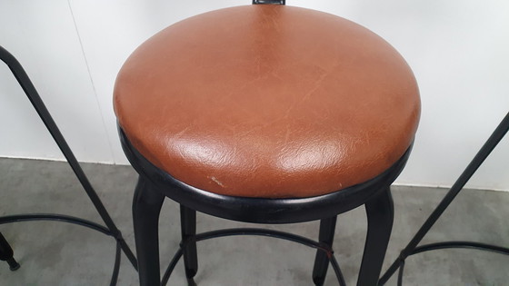 Image 1 of 6X Chaise Nicolle Französisch industrielle Metall-Design Barhocker
