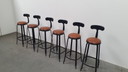 6X Chaise Nicolle Französisch industrielle Metall-Design Barhocker