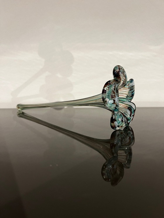 Image 1 of Glaskunst, Türkisfarbene Blume