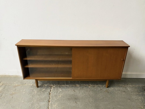 1960'S Mid-Century Teak Bücherregal von Avalon mit Schiebetüren