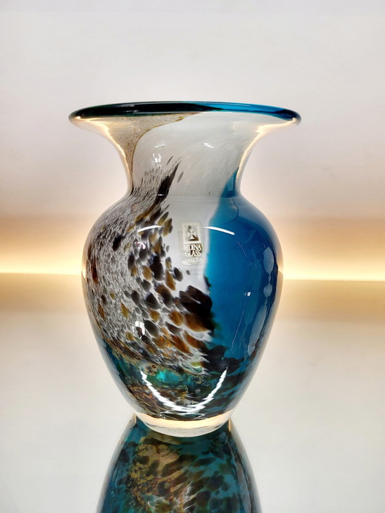 Image 1 of Mdina Glas-Kunstvase 1970er Jahre, Malta