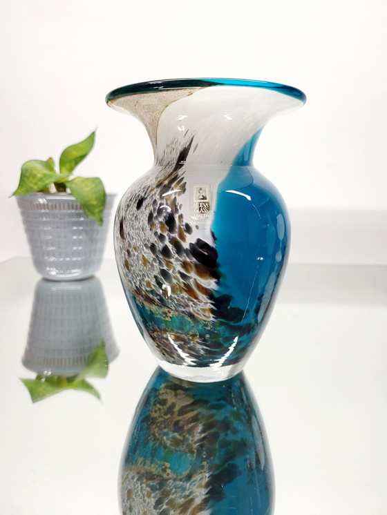 Image 1 of Mdina Glas-Kunstvase 1970er Jahre, Malta