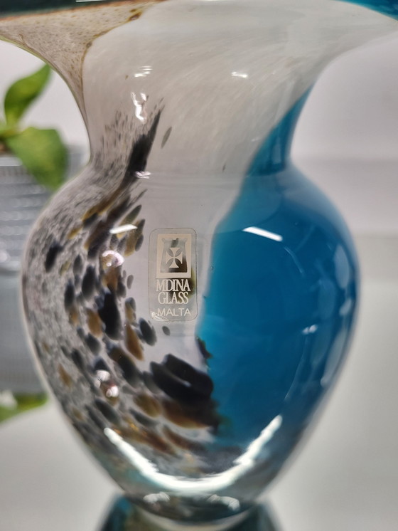 Image 1 of Mdina Glas-Kunstvase 1970er Jahre, Malta