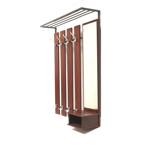 Image 1 of Große Vintage-Garderobe / Wandgarderobe mit Spiegel aus den 1960er Jahren
