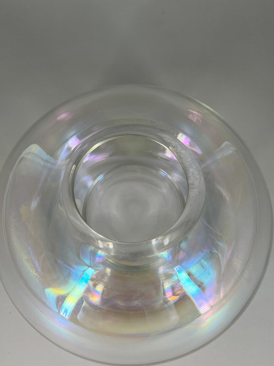 Image 1 of Kosta Boda Design, Schweden, Model Bubbles, Vintage, Kerzenhalter Teelichthalter, Vase, irisierend