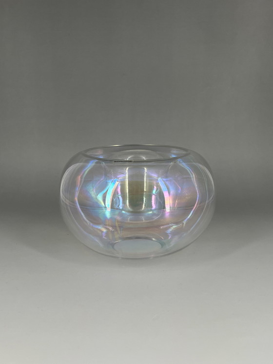 Image 1 of Kosta Boda Design, Schweden, Model Bubbles, Vintage, Kerzenhalter Teelichthalter, Vase, irisierend