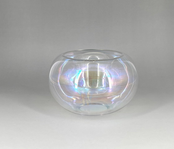 Image 1 of Kosta Boda Design, Schweden, Model Bubbles, Vintage, Kerzenhalter Teelichthalter, Vase, irisierend