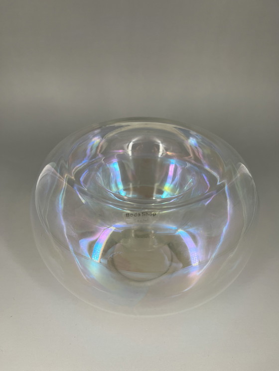 Image 1 of Kosta Boda Design, Schweden, Model Bubbles, Vintage, Kerzenhalter Teelichthalter, Vase, irisierend