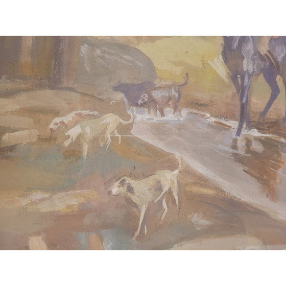 Image 1 of Vintage-Gemälde "Día de caza" von Pedro Mozos