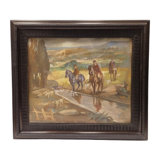 Image 1 of Vintage-Gemälde "Día de caza" von Pedro Mozos