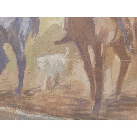 Image 1 of Vintage-Gemälde "Día de caza" von Pedro Mozos