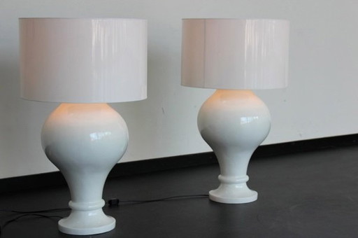 2x extra große Weiß Stehlampe