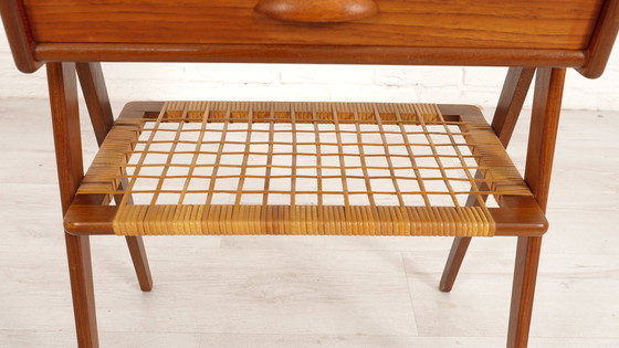 Image 1 of Set Dänische Nachttische | Vintage | Teak | Rattan