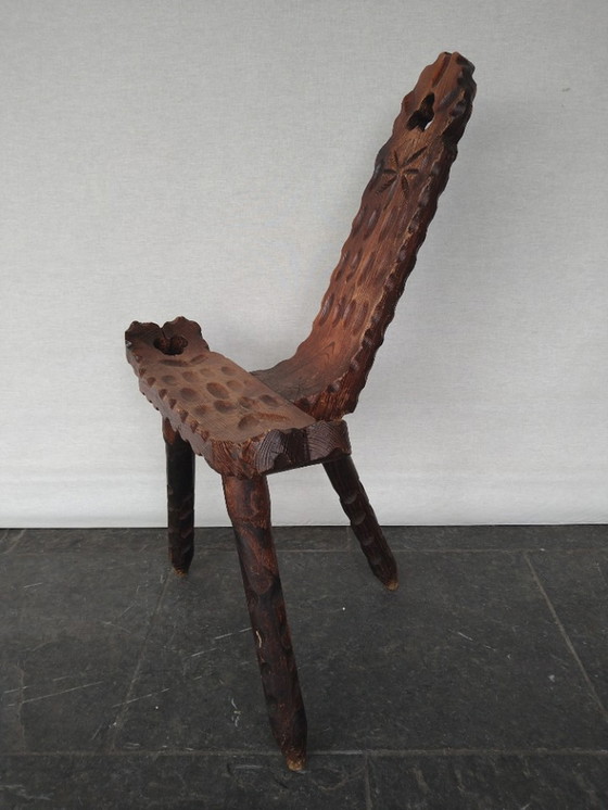 Image 1 of Spanischer brutalistischer Stuhl + Hocker + Kerzenständer