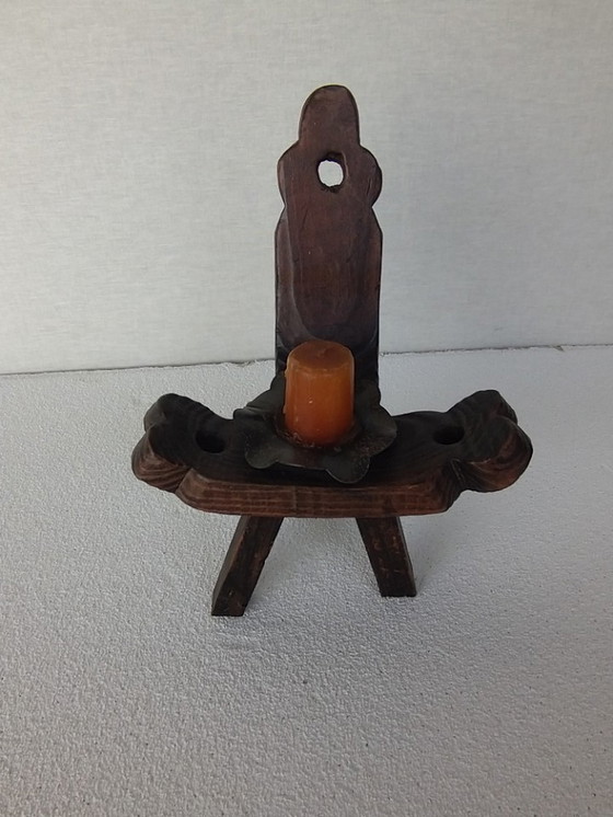 Image 1 of Spanischer brutalistischer Stuhl + Hocker + Kerzenständer