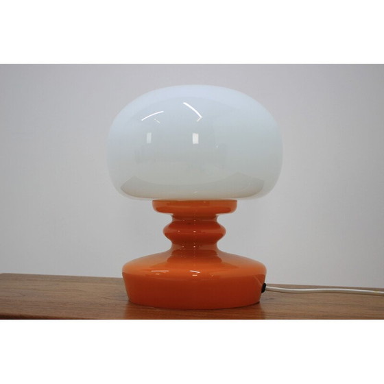 Image 1 of Vintage orange Glas Tischlampe 1970er