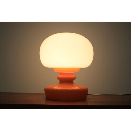 Vintage orange Glas Tischlampe 1970er