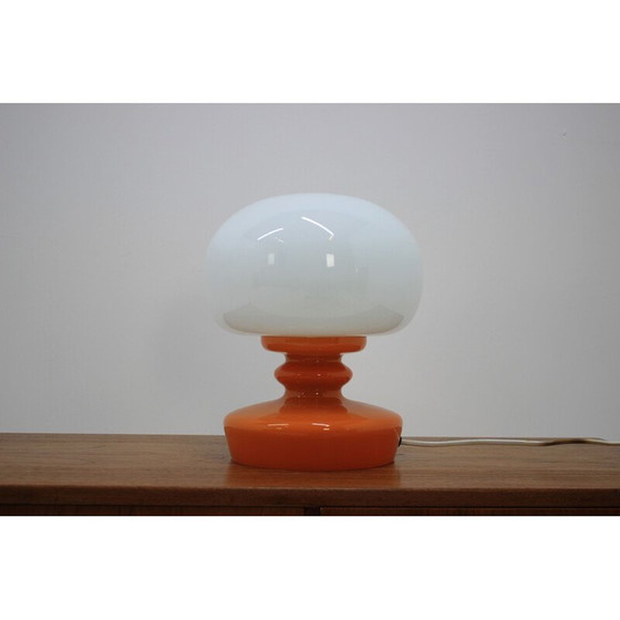 Image 1 of Vintage orange Glas Tischlampe 1970er