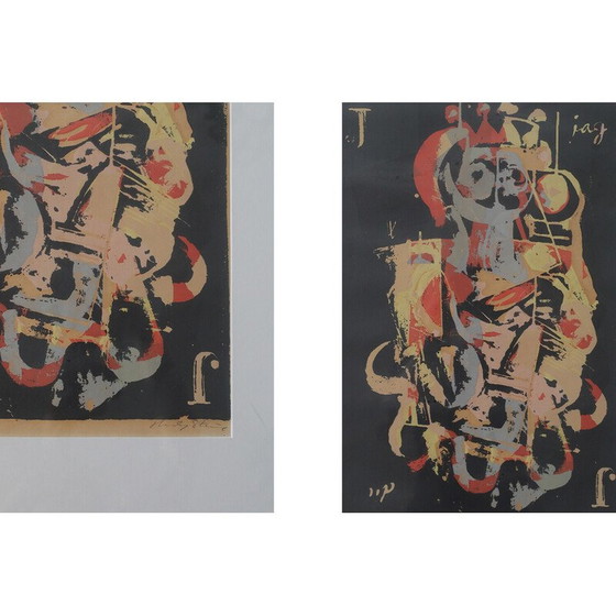 Image 1 of Gerahmte Vintage-Lithographie von Hardy Strid und Joker I, 1966