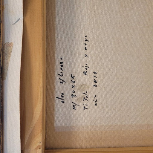 Vintage-Gemälde "Rot und Schwarz" von Andrés Mende, 2018