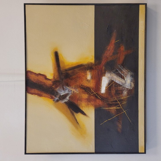 Image 1 of Vintage-Gemälde "Rot und Schwarz" von Andrés Mende, 2018