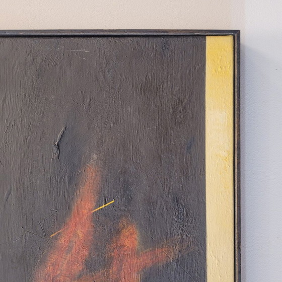 Image 1 of Vintage-Gemälde "Rot und Schwarz" von Andrés Mende, 2018