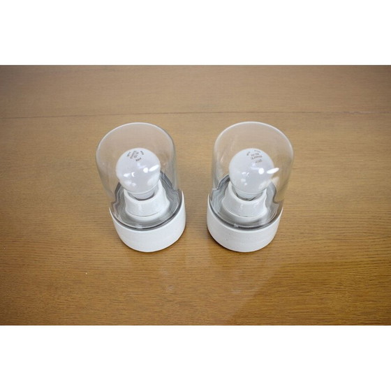 Image 1 of Paar alte wasserdichte Stehlampen, Tschechoslowakei 1950