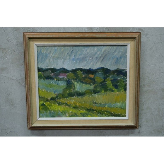 Image 1 of Schwedische Landschaft in Öl auf Leinwand von Knut Lindström, 1954