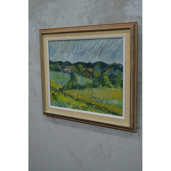Image 1 of Schwedische Landschaft in Öl auf Leinwand von Knut Lindström, 1954