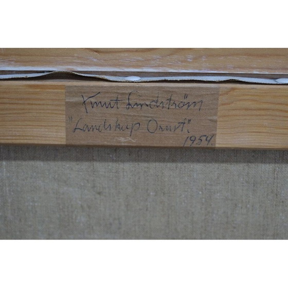 Image 1 of Schwedische Landschaft in Öl auf Leinwand von Knut Lindström, 1954