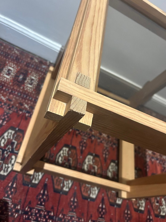 Image 1 of Brutalistischer Couchtisch aus Holz und Rauchglas