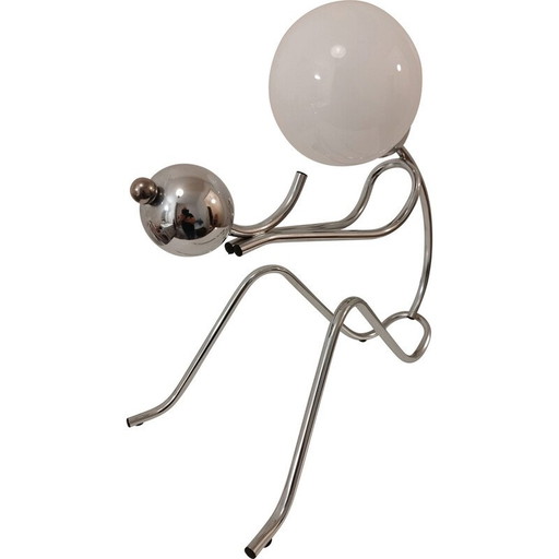 Britische Chrom-Metall-Tischlampe, 1980er Jahre