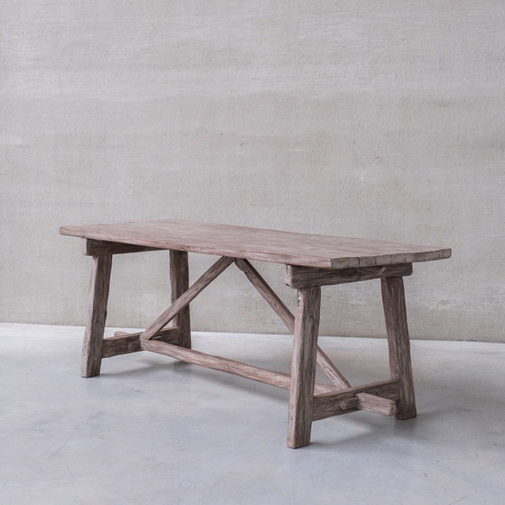 Image 1 of Vintage-Konsolentisch aus gebeiztem Kiefernholz, Belgien 1920er Jahre