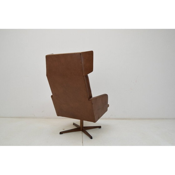Image 1 of Mid Century Kunstleder Drehsessel, Tschechoslowakei 1960er Jahre