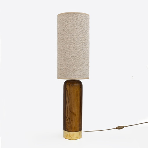 Paar Mid-Century Modern Style Italienisch Holz und Messing Tischlampen