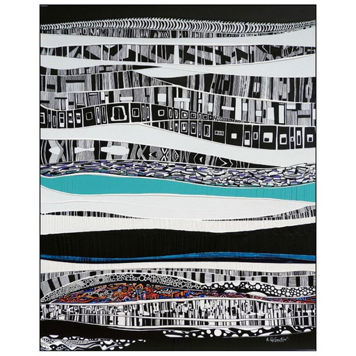 Acryl auf alter Leinwand "AntartiKa" von Alain Carpentier