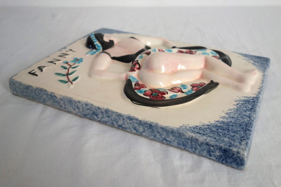 Image 1 of Keramikplatte Fanny Vallauris 50er Jahre