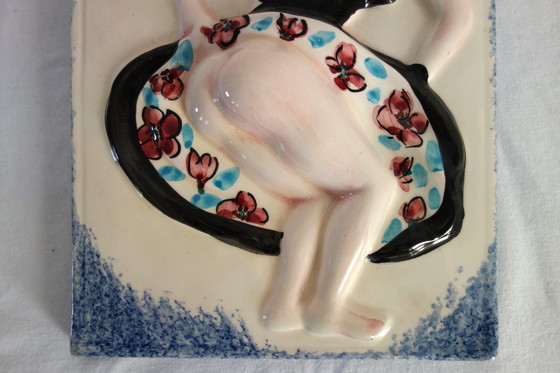 Image 1 of Keramikplatte Fanny Vallauris 50er Jahre