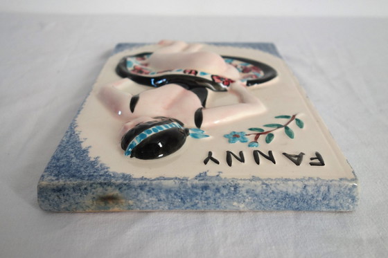 Image 1 of Keramikplatte Fanny Vallauris 50er Jahre